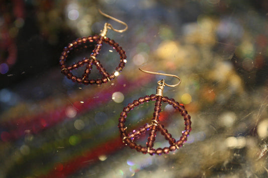 Swarovski Crystal ‘Peace-Hoop’ Earrings…Baby-Hoop size…Amethyst…