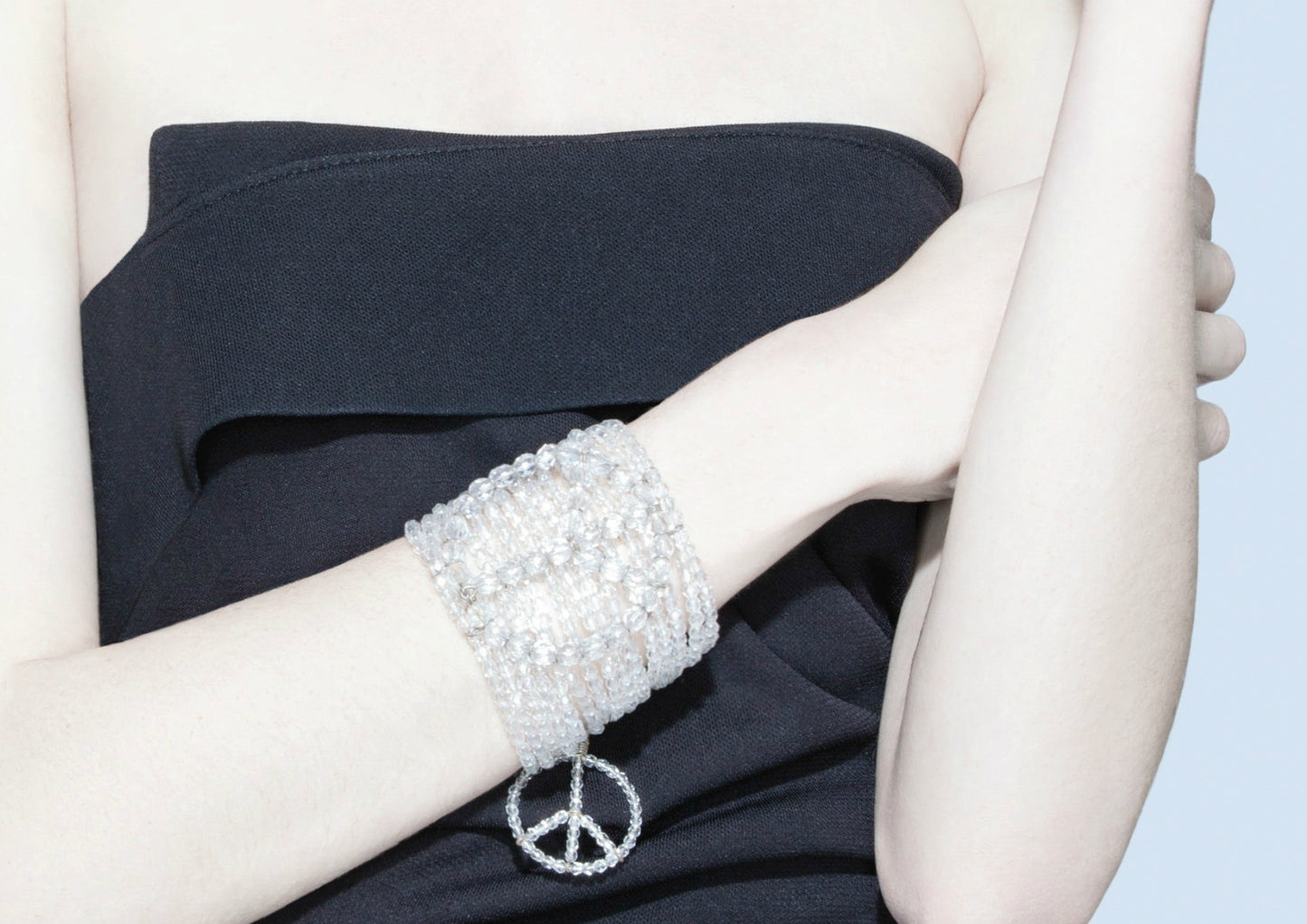 “Peace-Cuff’…Clear Swarovski Crystals…Sterling Silver Wiring…*BEST SELLER…