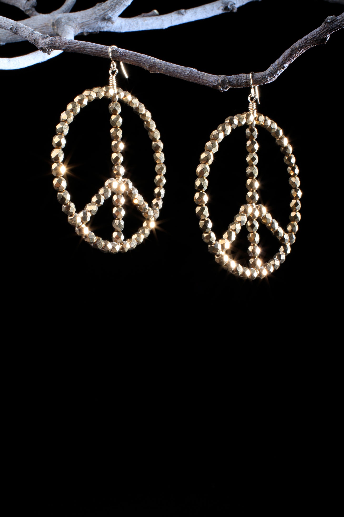 ‘Peace-Hoop-Earrings’…Bronze Disco 6mm Bead…Bronze Wiring…