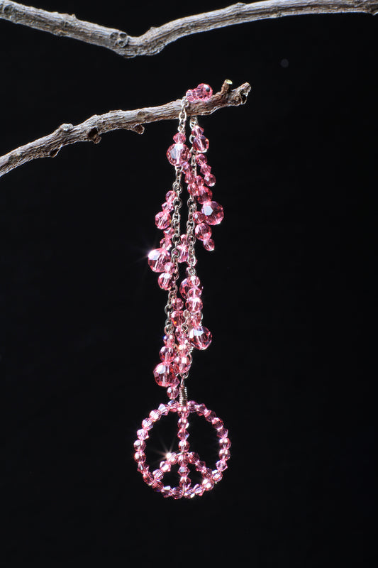 ‘Peace-Icicle-Bracelet’…Rose Swarovski Crystals…Sterling Silver Wiring…