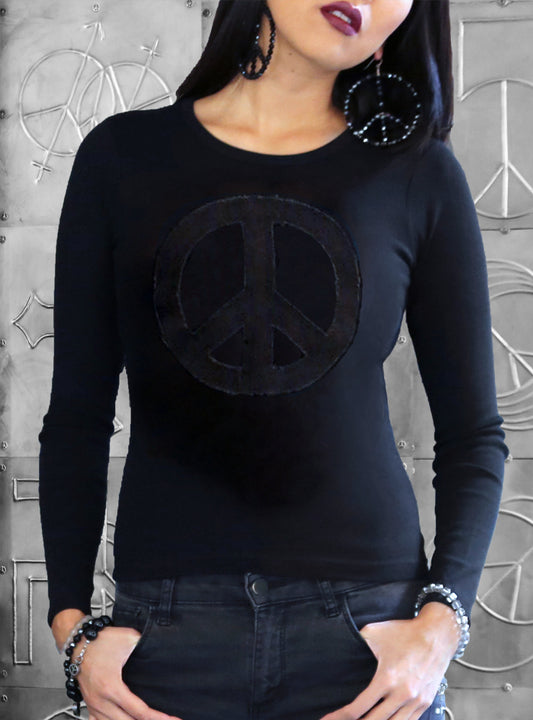 ‘Designer Peace’ T-shirt…Women's Long Sleeve Crew