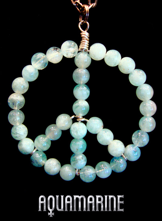 ‘Peace-Healing’ Stone Pendant Necklace…Aquamarine