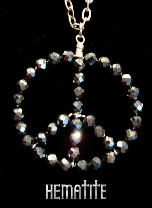 ‘Peace-Healing Stone’ Pendant Necklace…Hematite…