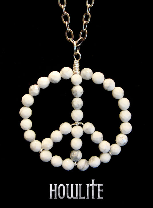 ‘Peace-Healing Stone’ Pendant Necklace…Howlite…