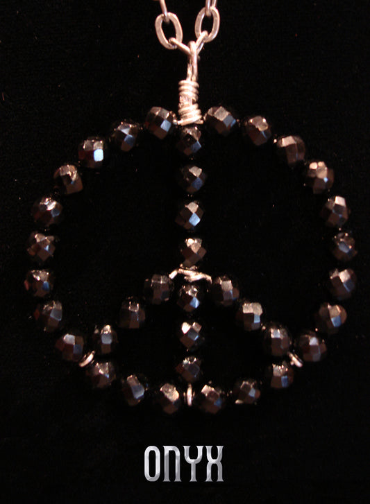 ‘Peace-Healing Stone’ Pendant Necklace…Onyx…