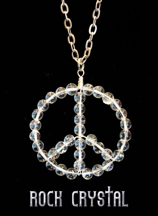 ‘Peace-Healing Stone’ Pendant Necklace…Clear Quartz..