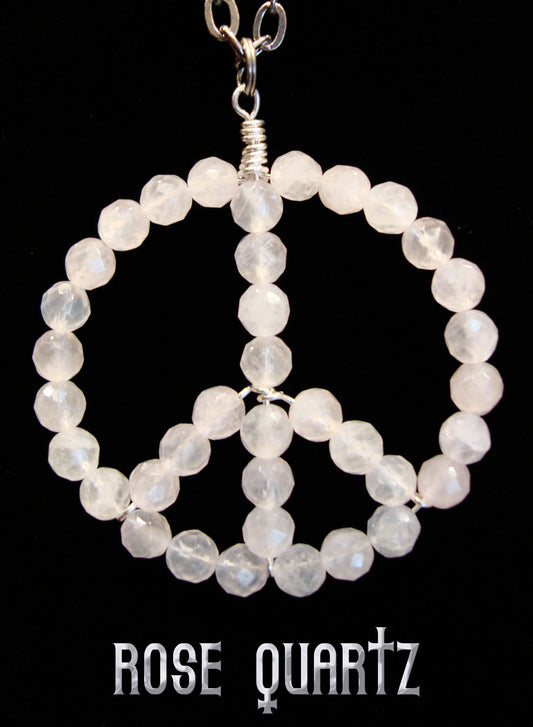 ‘Peace-Healing Stone’ Pendant Necklace…Rose Quartz…